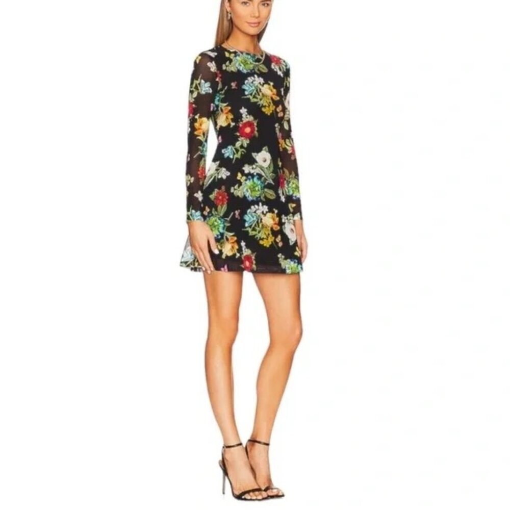 Alice & Olivia Delora Floral Print Mini Dress